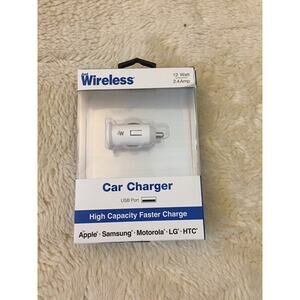 Just Wireless 2.4A/12W 1-Port USB-A Car Charger - White